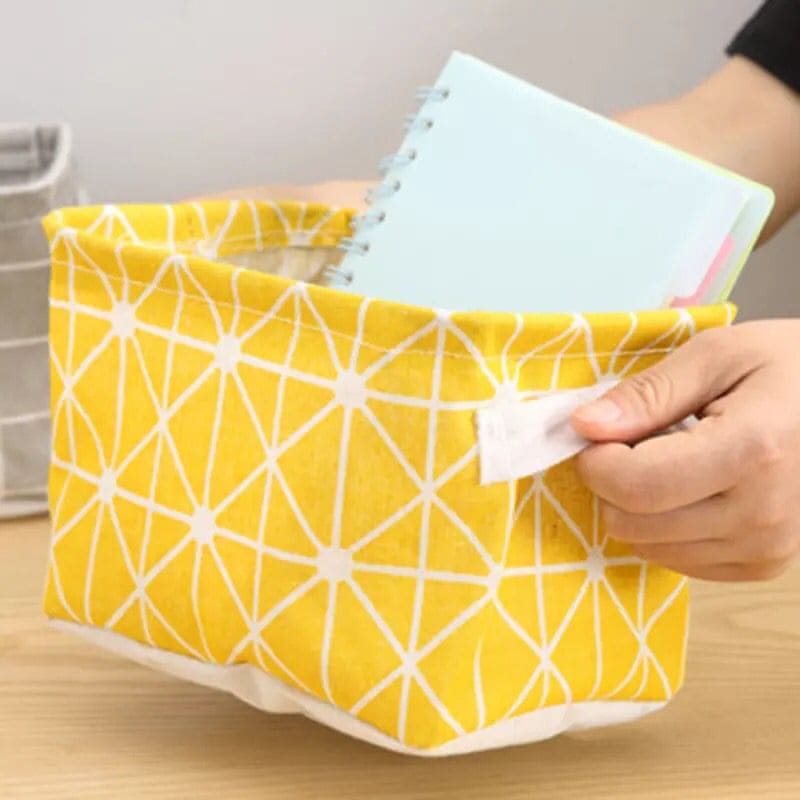Cotton Foldable Desktop Storage Box, Waterproof Toys Laundry Storage Basket, Cosmetic Laundry Storage Organizer, Collapsible Basket For Cosmetics and Toys Storage Cotton Foldable Desktop Storage Box, Waterproof Toys Laundry Storage Basket, Cosmetic Laundry Storage Organizer, Collapsible Basket For Cosmetics and Toys Storage